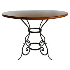 Charleston Forge Mesa de Centro de Comedor de Madera, Base de Hierro Forjado