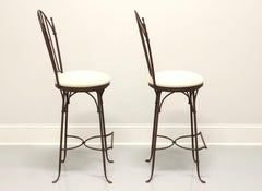 CHARLESTON FORGE Wrought Iron Shaker Arch Bar Height Swivel Stools - Pair A