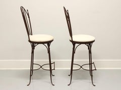CHARLESTON FORGE Wrought Iron Shaker Arch Bar Height Swivel Stools - Pair B