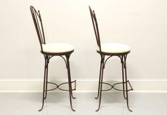 CHARLESTON FORGE Wrought Iron Shaker Arch Bar Height Swivel Stools - Pair C