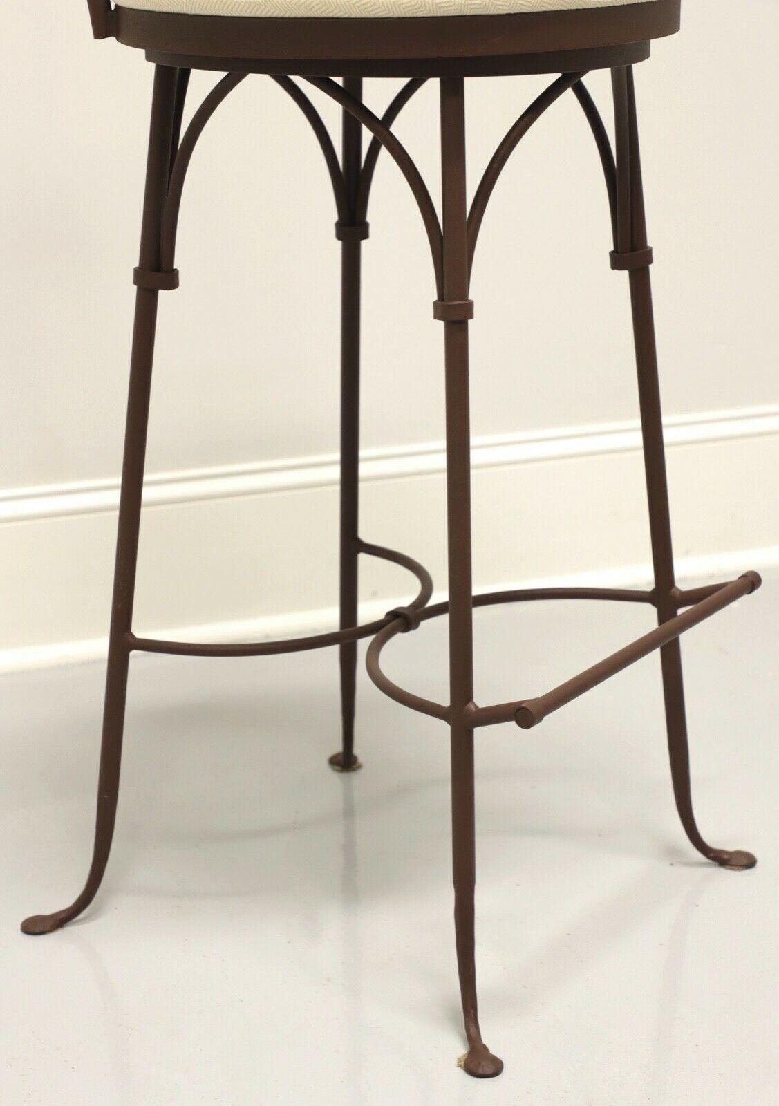 Contemporary CHARLESTON FORGE Wrought Iron Shaker Arch Bar Height Swivel Stools - Pair E