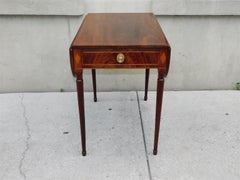 Charleston Hepplewhite Mahogany Diamond Inlaid Drop Leaf Pembroke Table, C. 1790