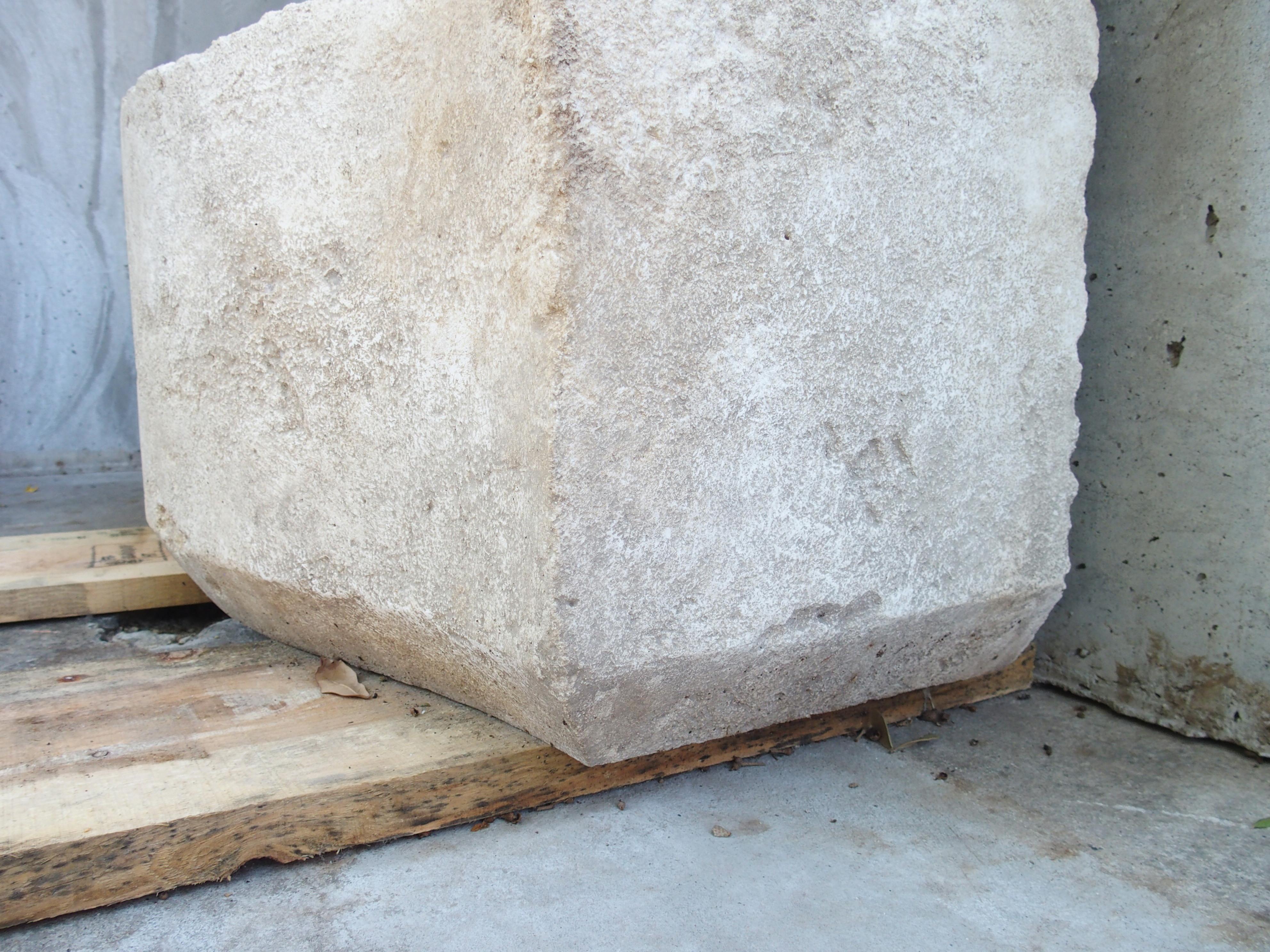 Metal Charleval 2-Piece Limestone Wall Fountain from Provence, France For Sale