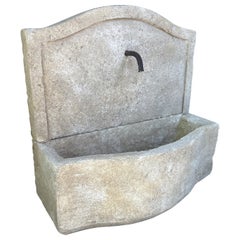 Charleval 2-Piece Limestone Wall Fountain from Provence, France