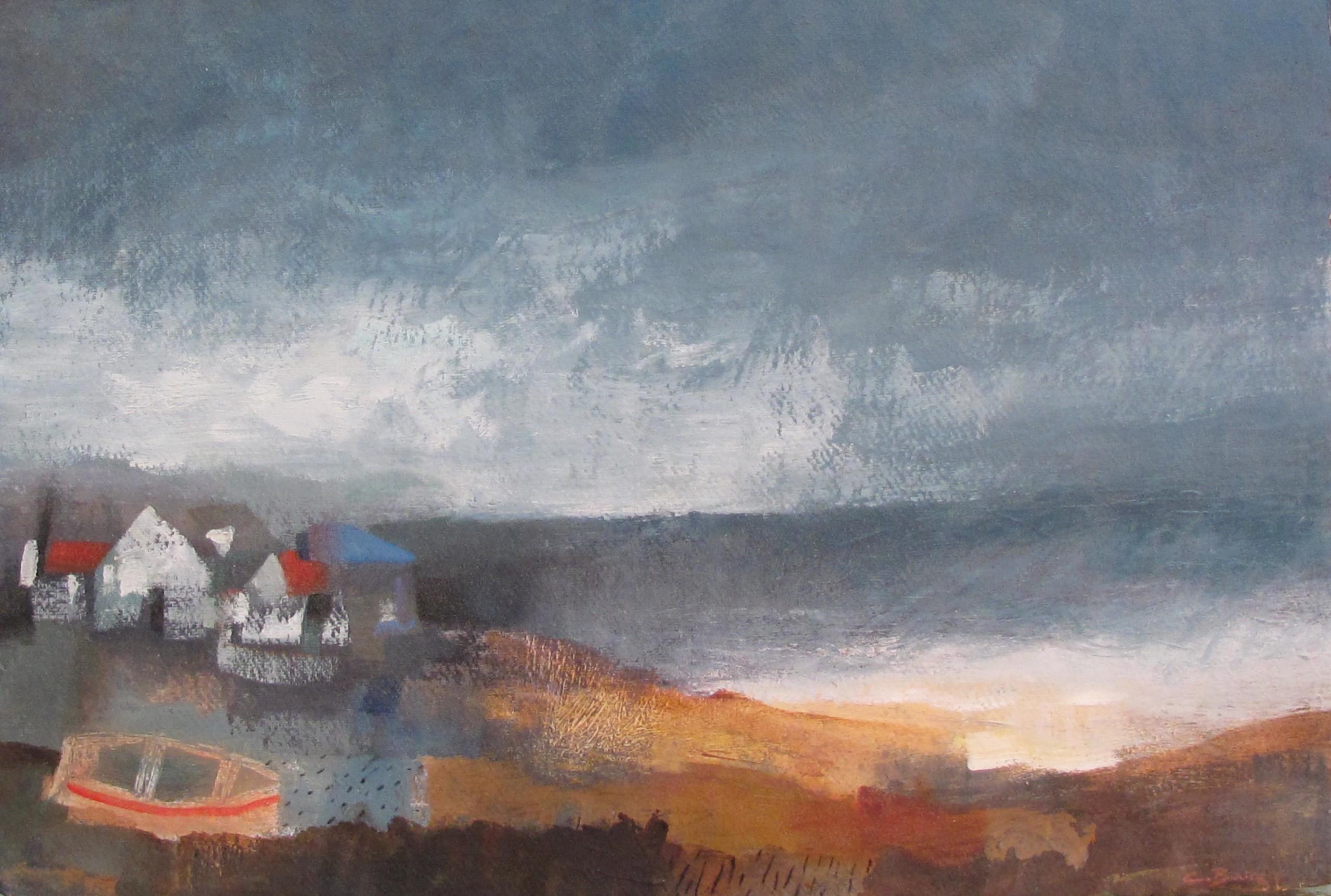 Charlie Baird Landscape Painting - Coastguard Cottages