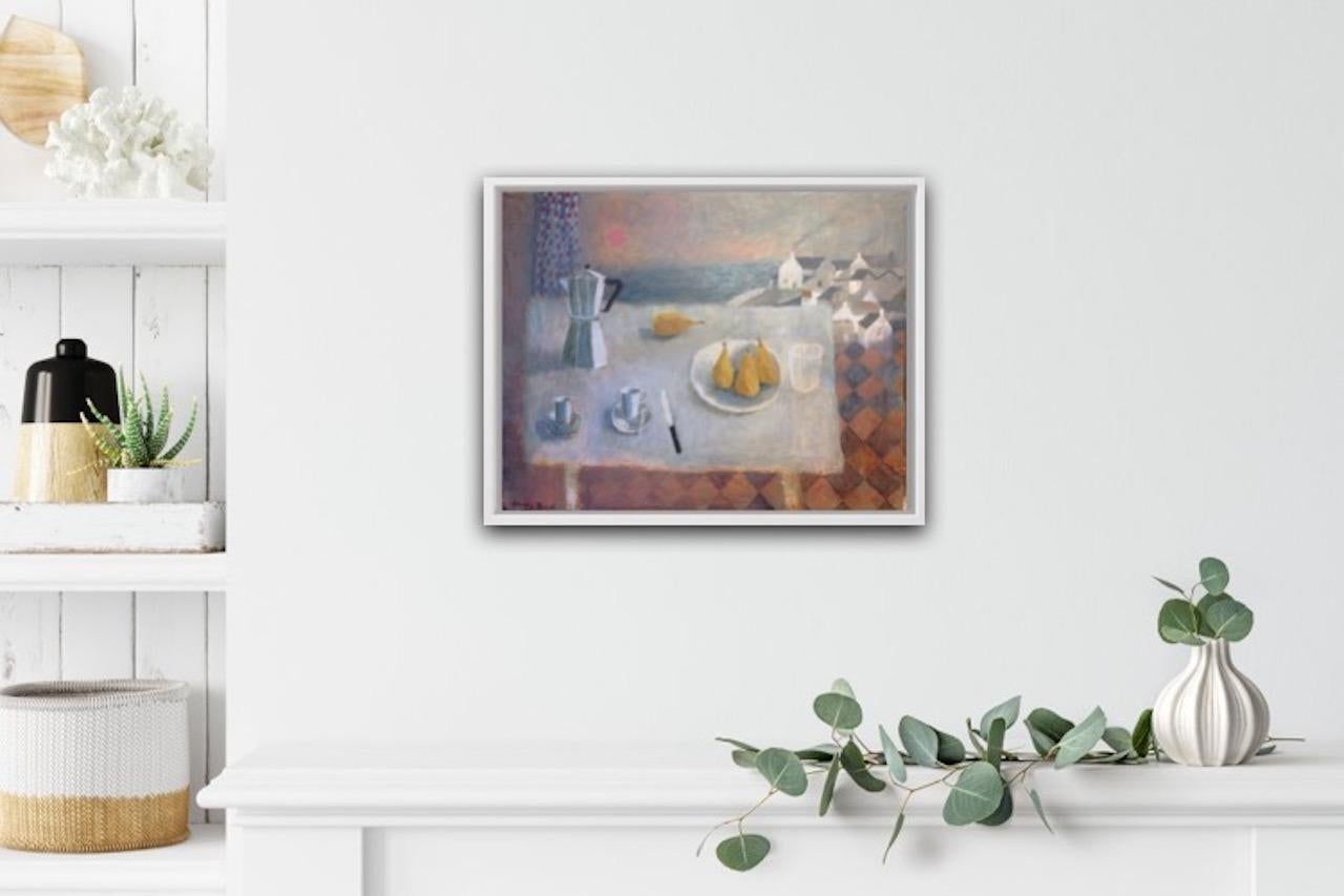 Coffee Pot and Pears, Charlie Baird, Original Contemporary Mixed Media Painting