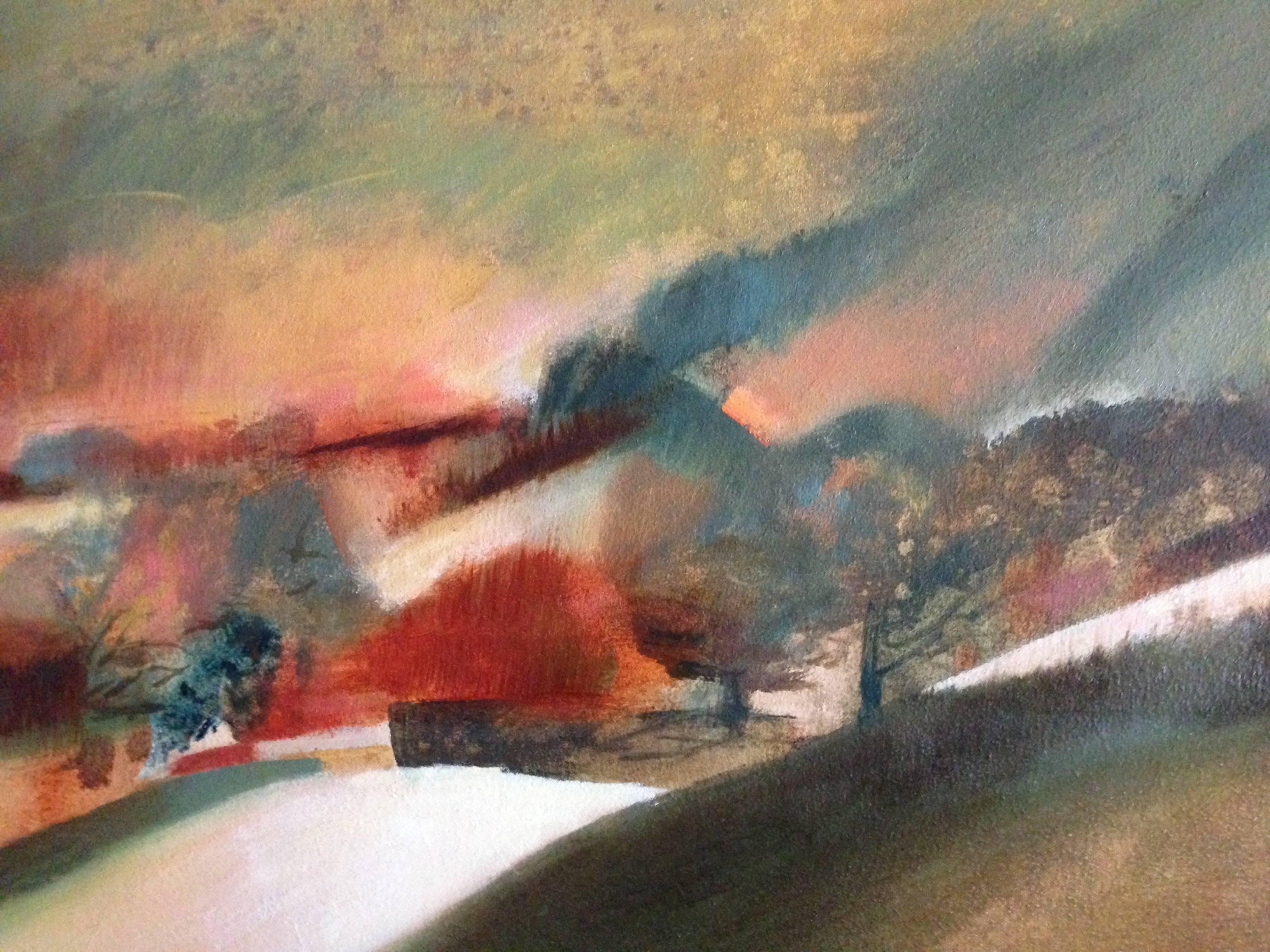 Edge, Somerset UK Landscape, Modern British Style Painting, Large Statement Art For Sale 2