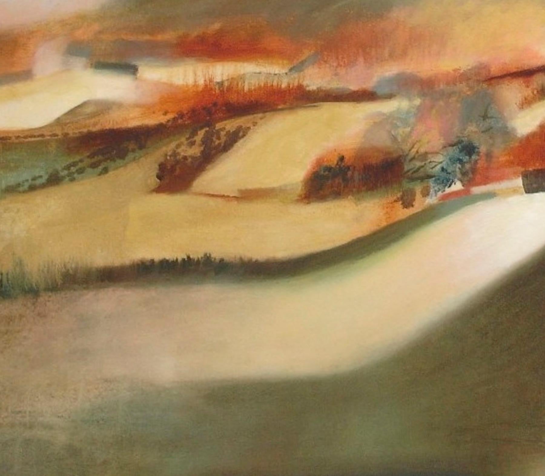 Edge, Somerset Paisaje del Reino Unido, Pintura de estilo Modern British, Arte de gran formato 1