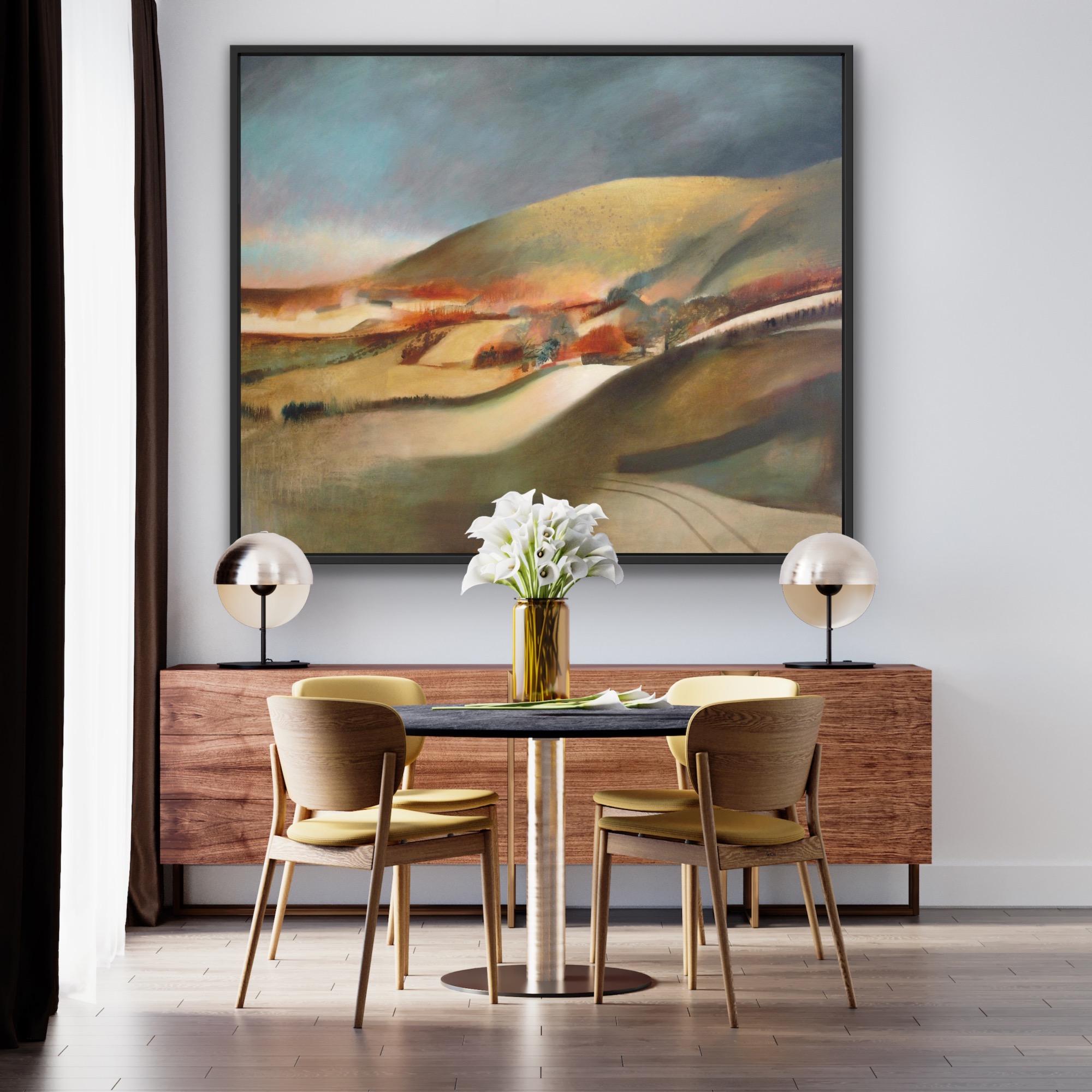 Edge, Somerset UK Landscape, Modern British Style Painting, Large Statement Art For Sale 4