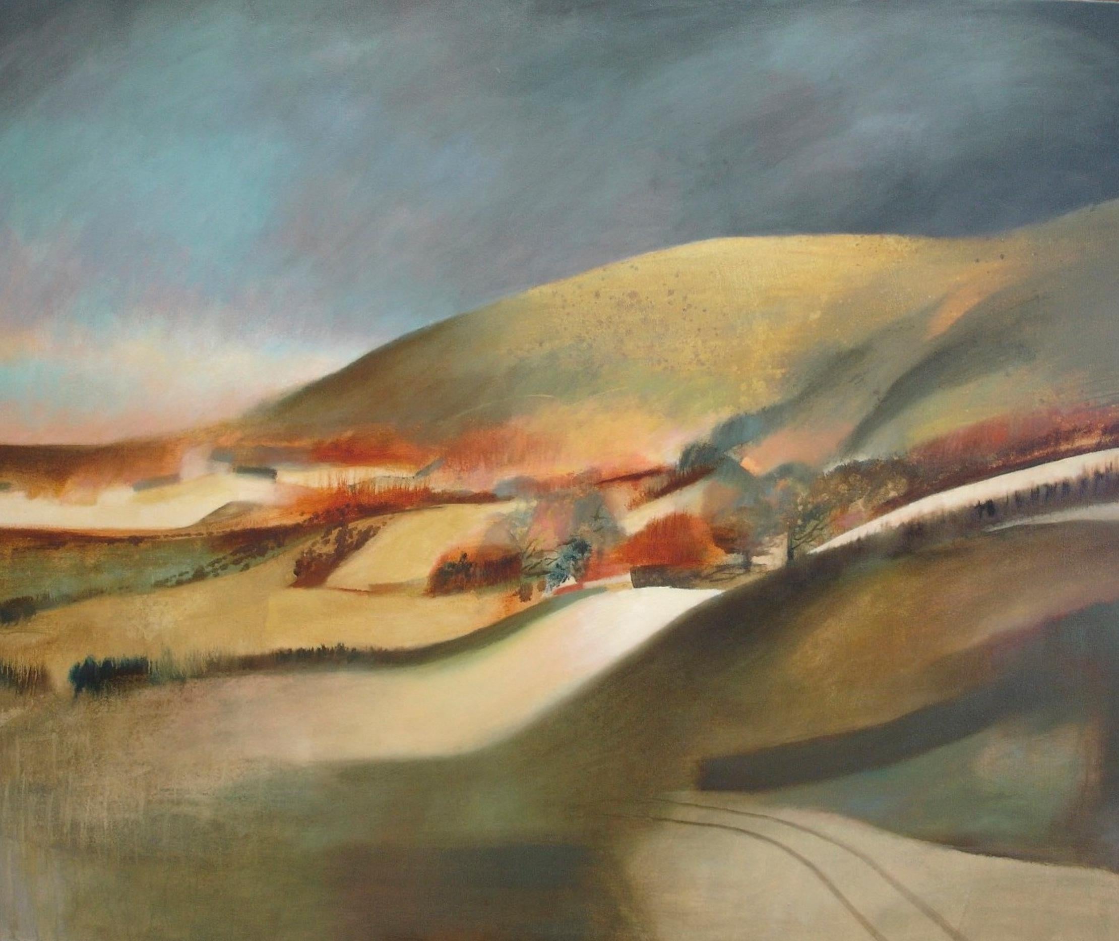Charlie Baird Landscape Painting - Edge, Somerset UK Landscape, Modern British Style Painting, Large Statement Art