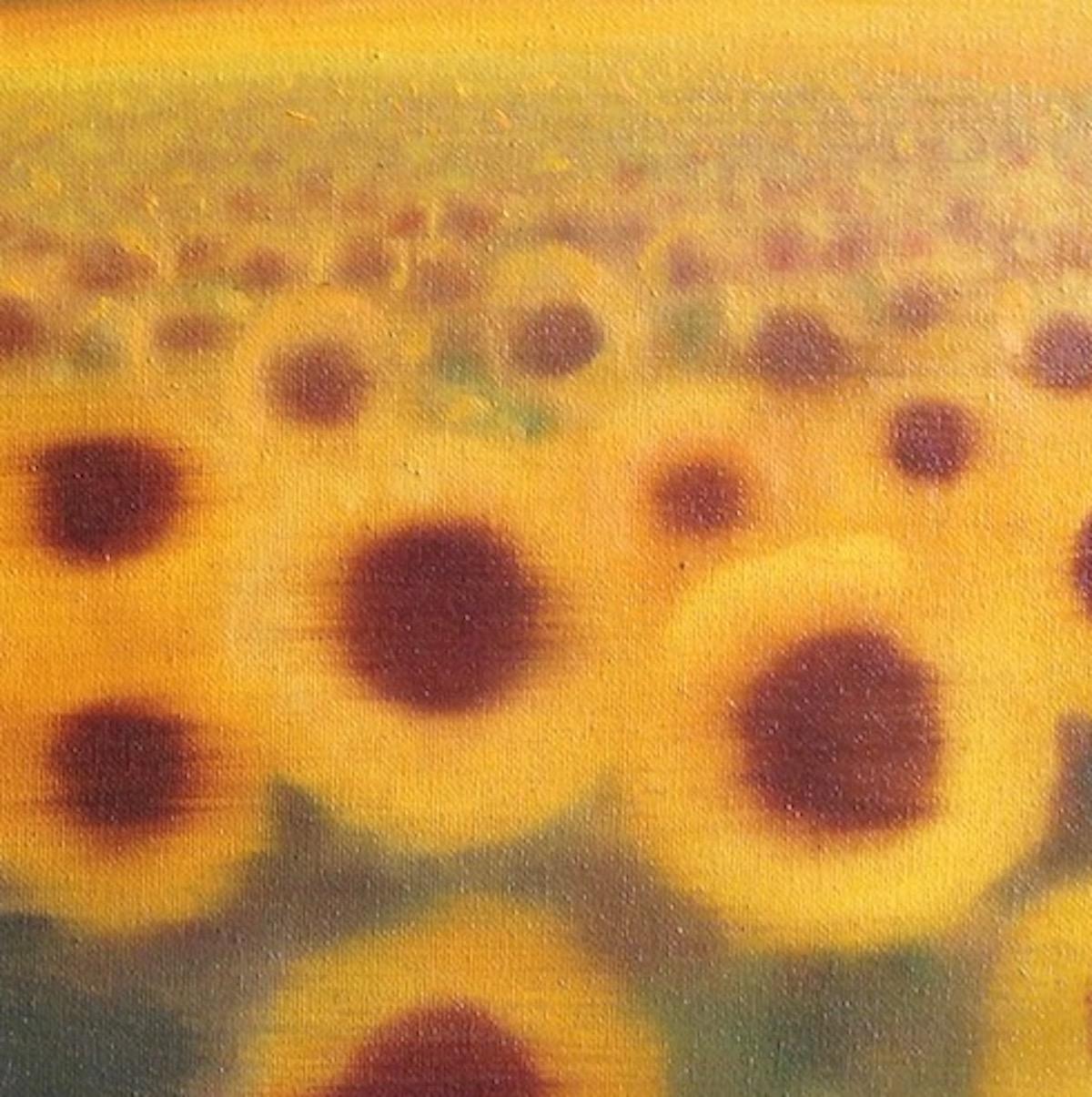 Sunflowers, Yellow Landscape Painting, Artwork for you Kitchen, Happy Floral Art For Sale 2