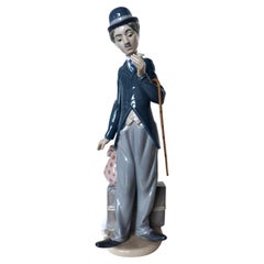 Charlie Chaplain Porcelain by Lladro, Spain Authentic With Orig Box & Cane C1984