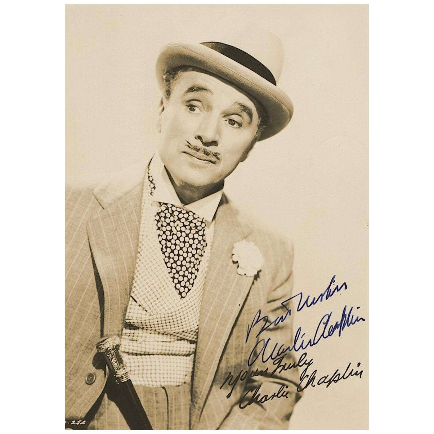 Charlie Chaplin 1947 Signed Photograph as Monsieur Verdoux Black and White