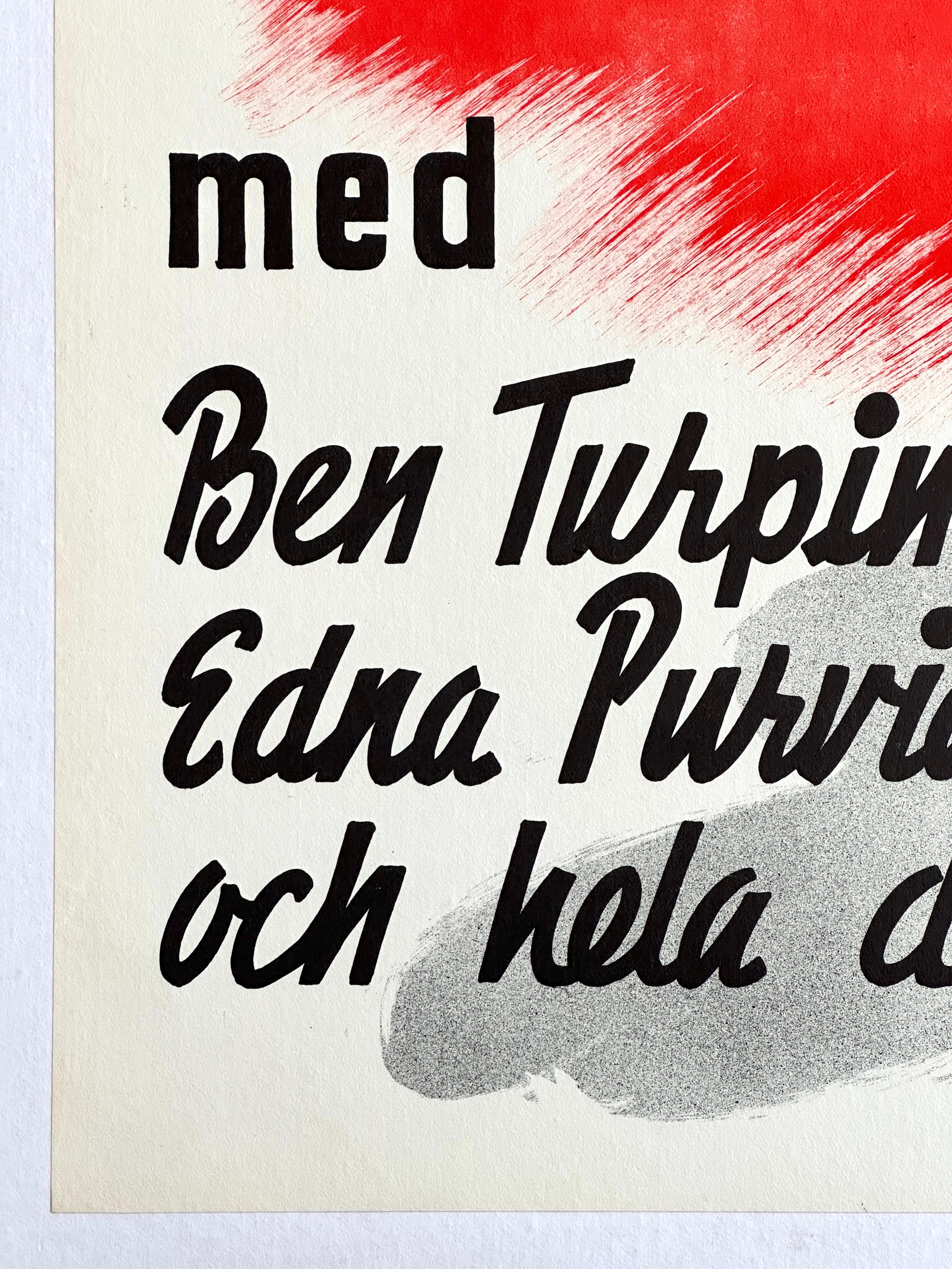 Charlie Chaplin 'The Champion' Original Vintage Movie Poster, Swedish, 1944 3