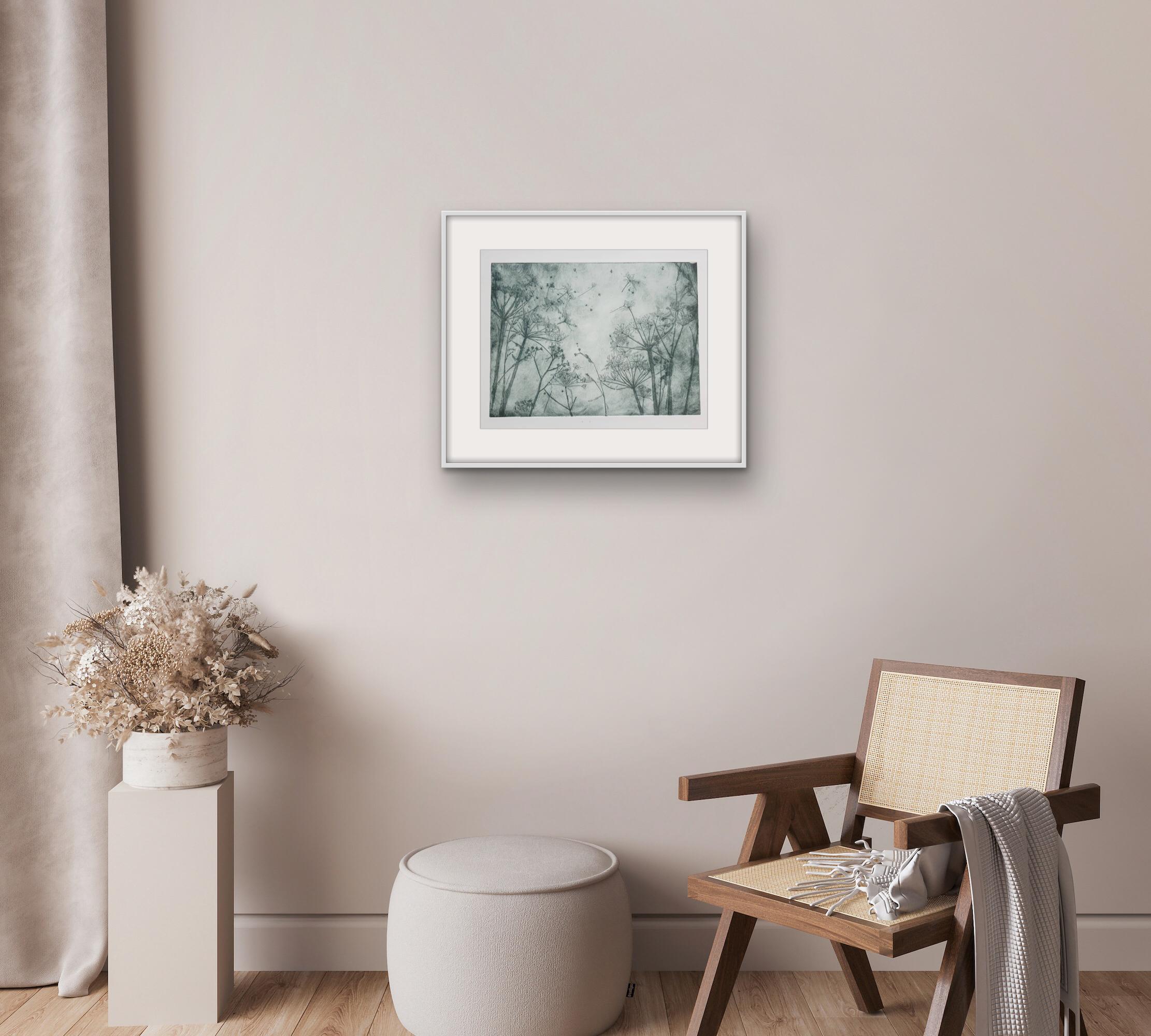 Caught on a Breeze #1 – Green, Contemporary Landscape, Limited Edition Prints - Gray Landscape Print by Charlie Davies