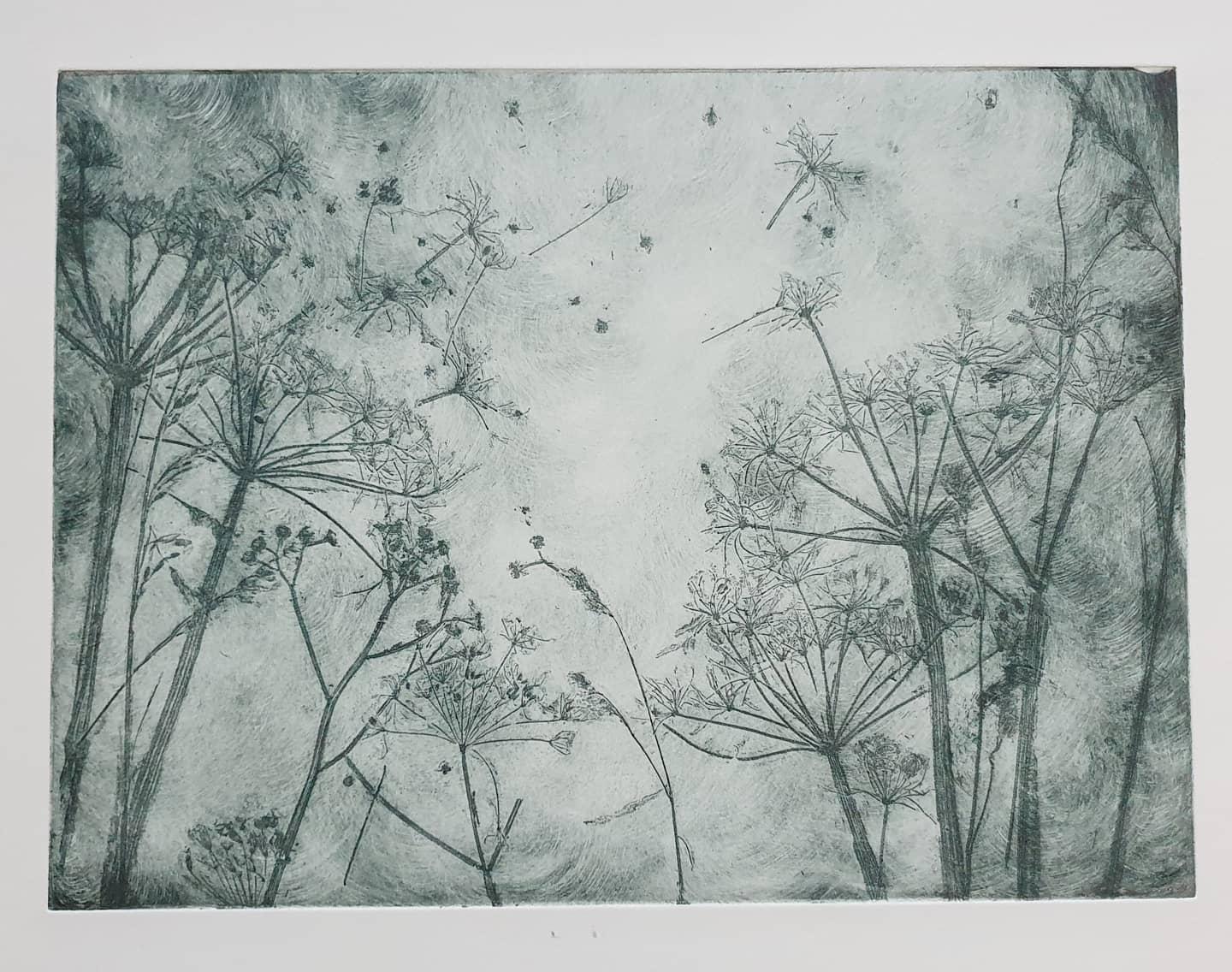 Landscape Print Charlie Davies - Caught on a Breeze #1 - Green, Contemporary Landscape, Limited Edition Prints