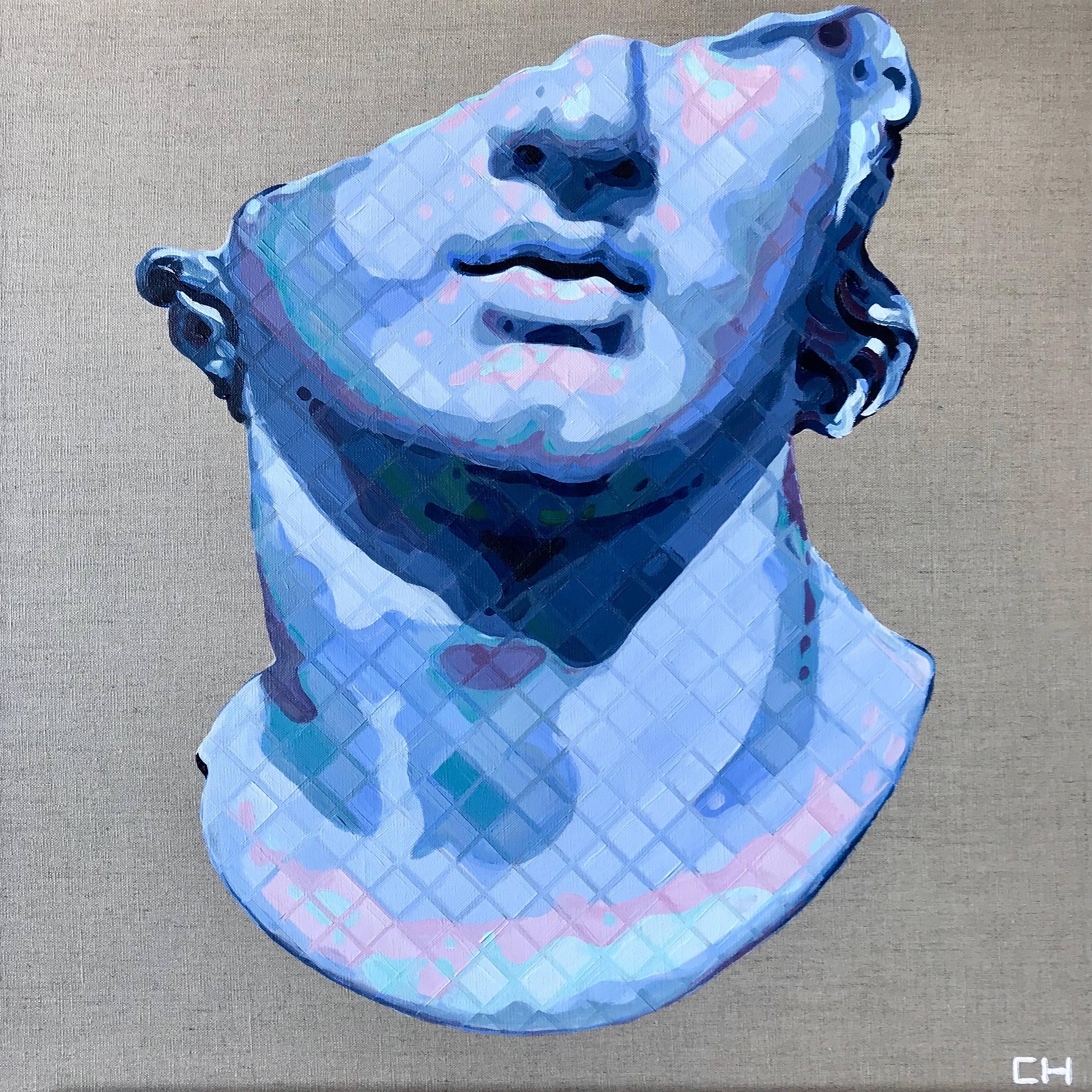 Charlie Hanavich Figurative Painting - Fragmentary Colossal Head of Youth