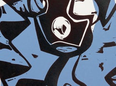 Untiled - L, Colorful Abstract Woodblock Print by Charlie Hewitt