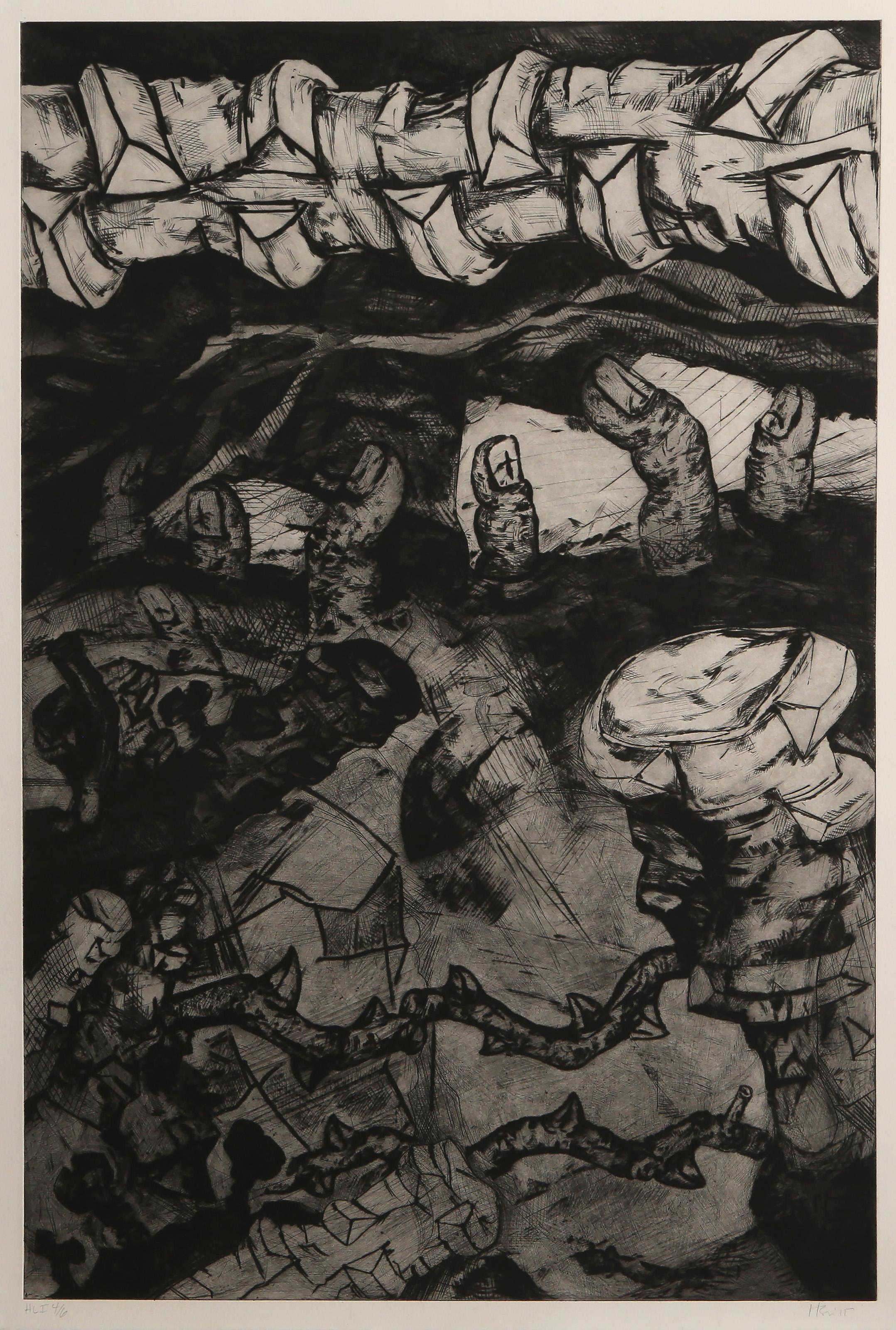 Charlie Hewitt, American (1946 - ) - Heartland I, Year:  1993, Medium:  Etching, signed and numbered in pencil, Edition:  HC 4/6, Image Size:  35.5 x 24 inches, Size:  37.5 x 25.5 in. (95.25 x 64.77 cm)