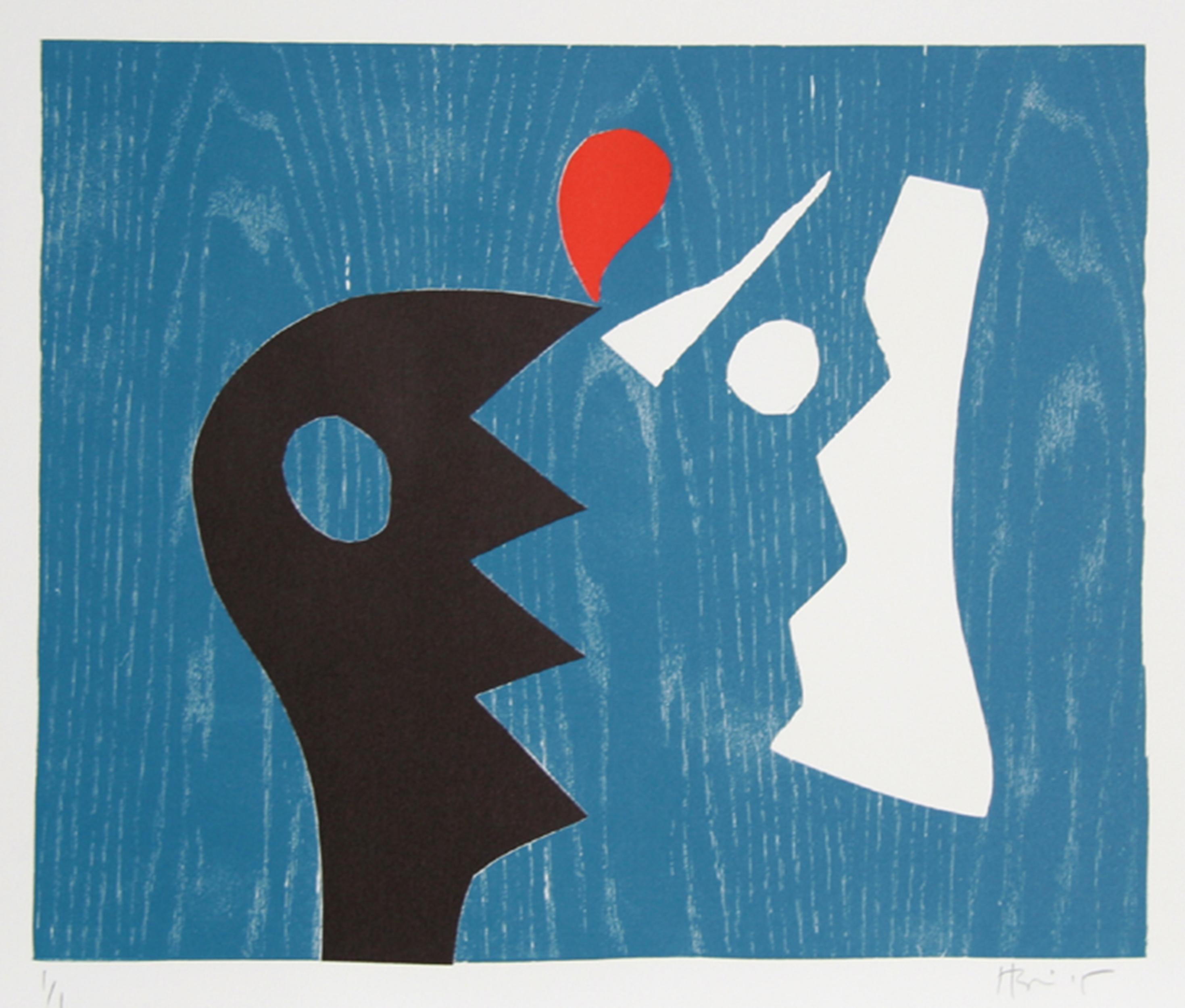 Astratto senza titolo, xilografia di Charlie Hewitt