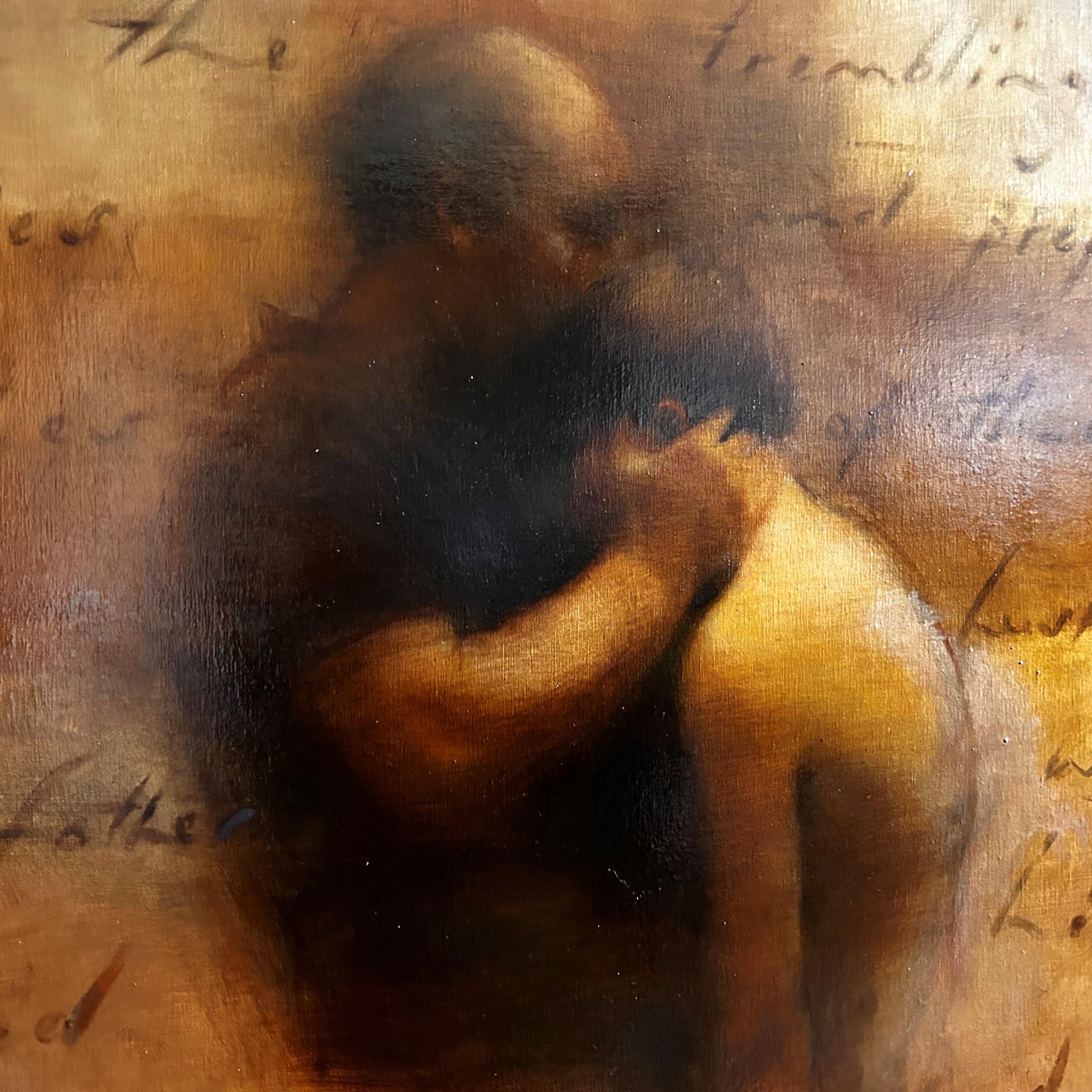 The Prodigal Son II - Oil, Parable, Father, Son, hug, embrace, forgiveness, love - Contemporary Art by Charlie Mackesy