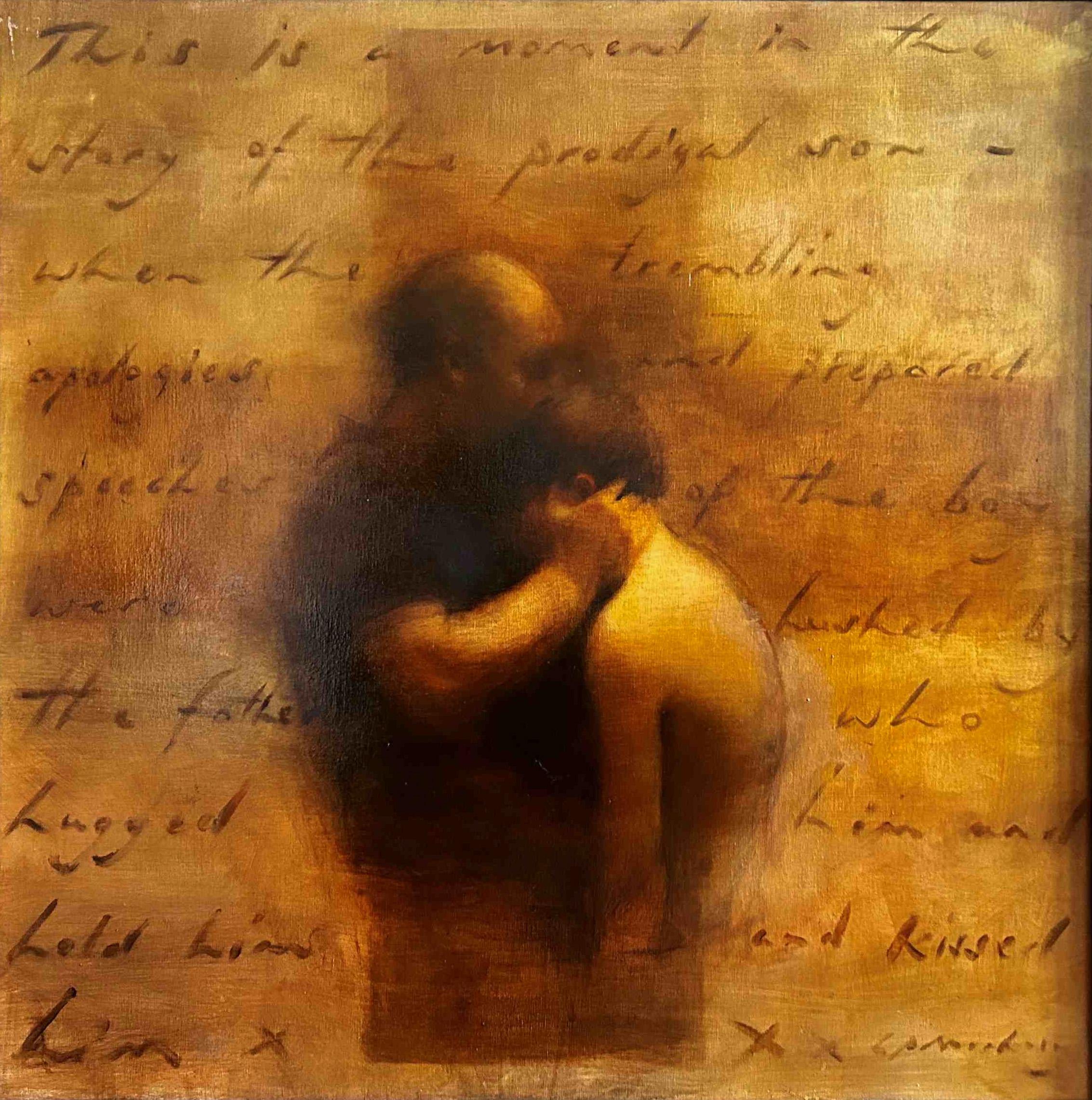 The Prodigal Son II - Oil, Parable, Father, Son, hug, embrace, forgiveness, love - Art by Charlie Mackesy