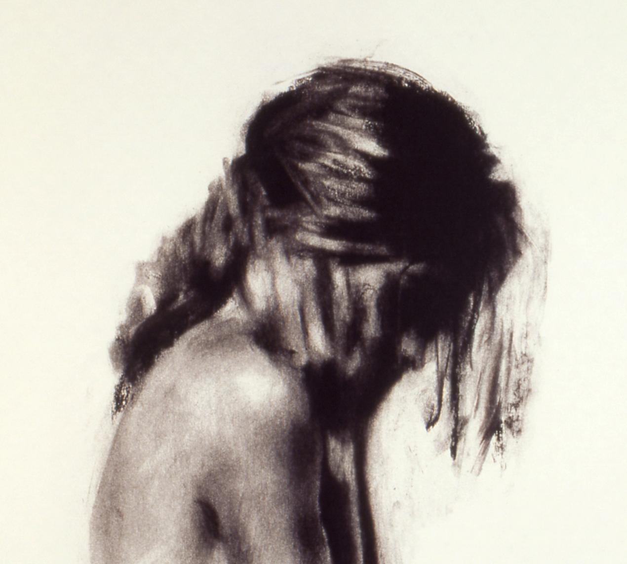 Girl-signed lithograph, figurative, contemporary, print, female, emotion, nude - Print by Charlie Mackesy