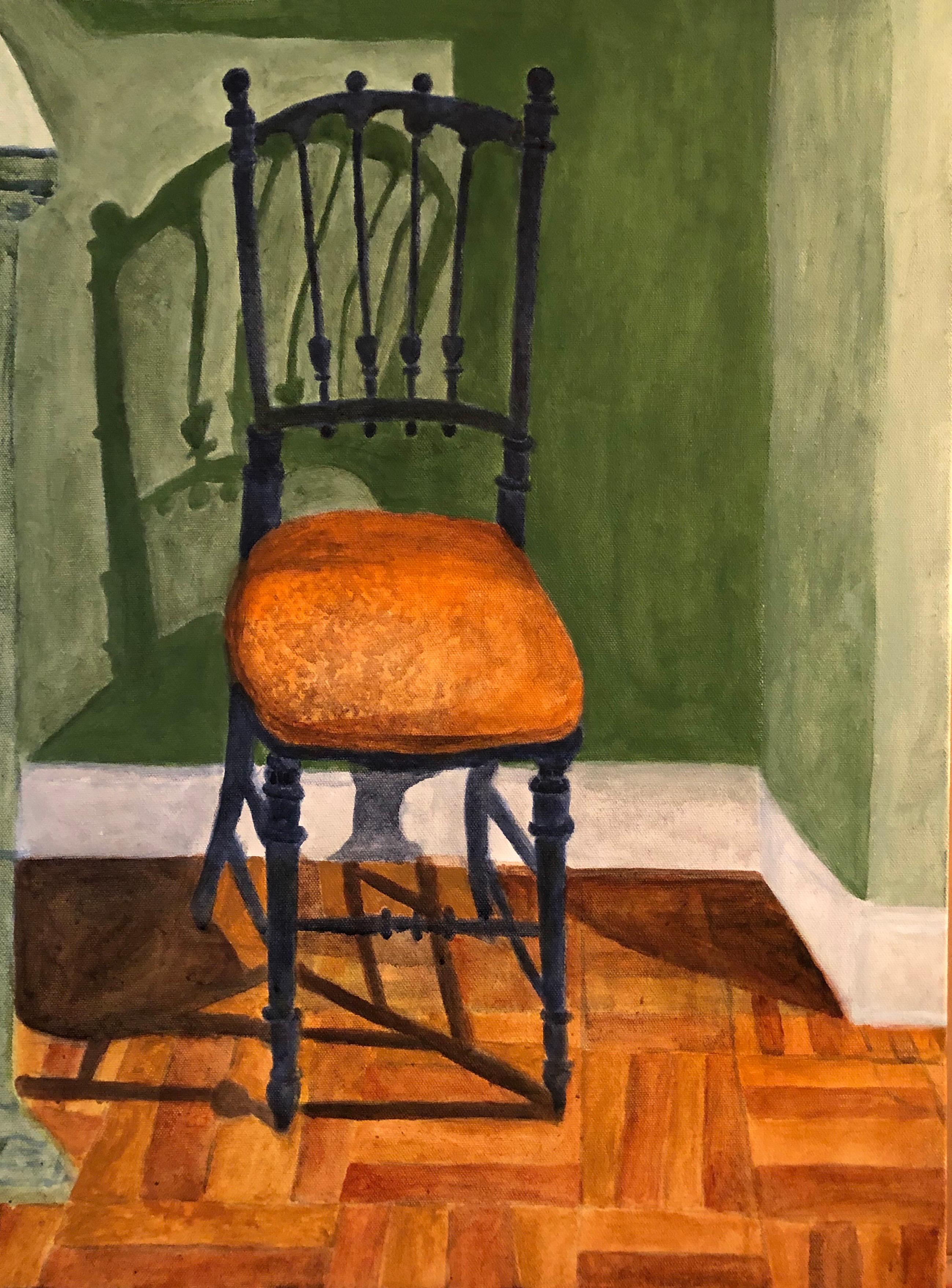 Charlie Scheips Interior Painting - French Chair,  Painting  From the Places Series. 