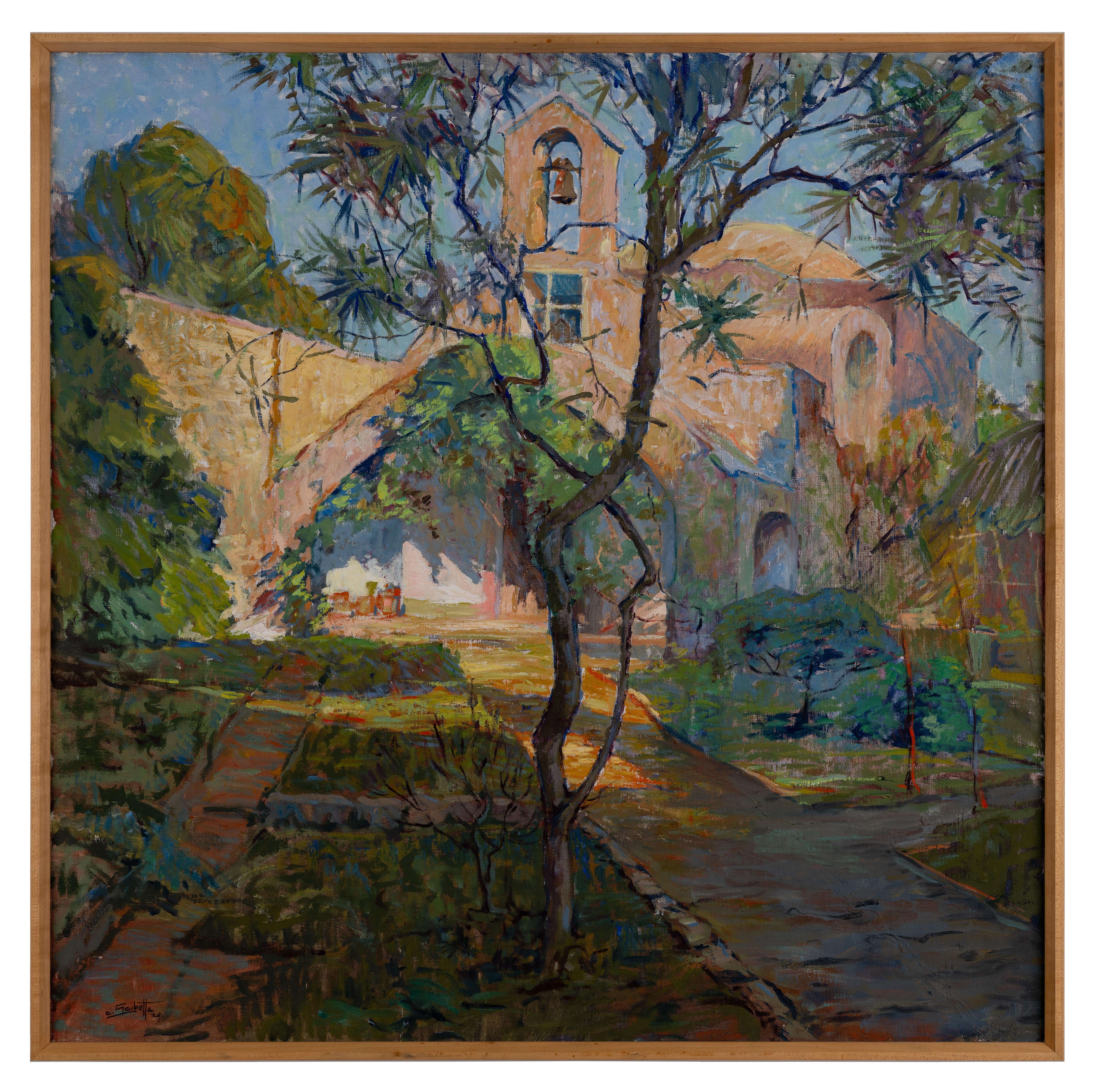 Charlie Scibetta Landscape Painting - Mission Exterior
