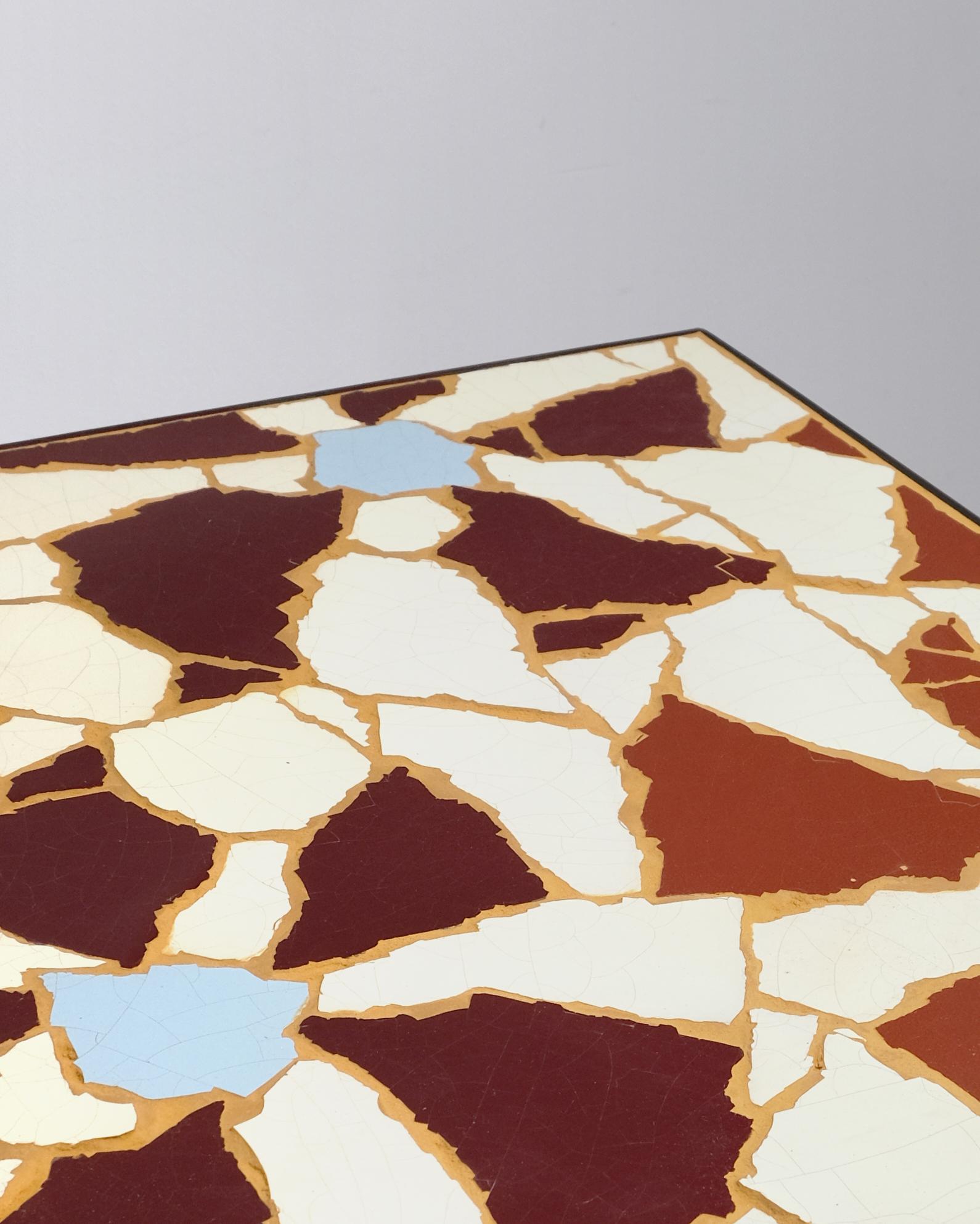 Charlie Sheppard   Mesa auxiliar cuadrada de mosaico hecha a mano Moderno de mediados de siglo en venta