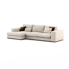 Couch with chaise longue contemporary design with customisable fabric