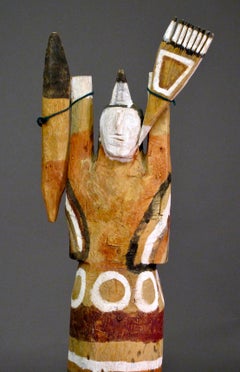 Standing Navajo Weaver with Weaving Tools, Charlie Willeto Wood paint Folk Art