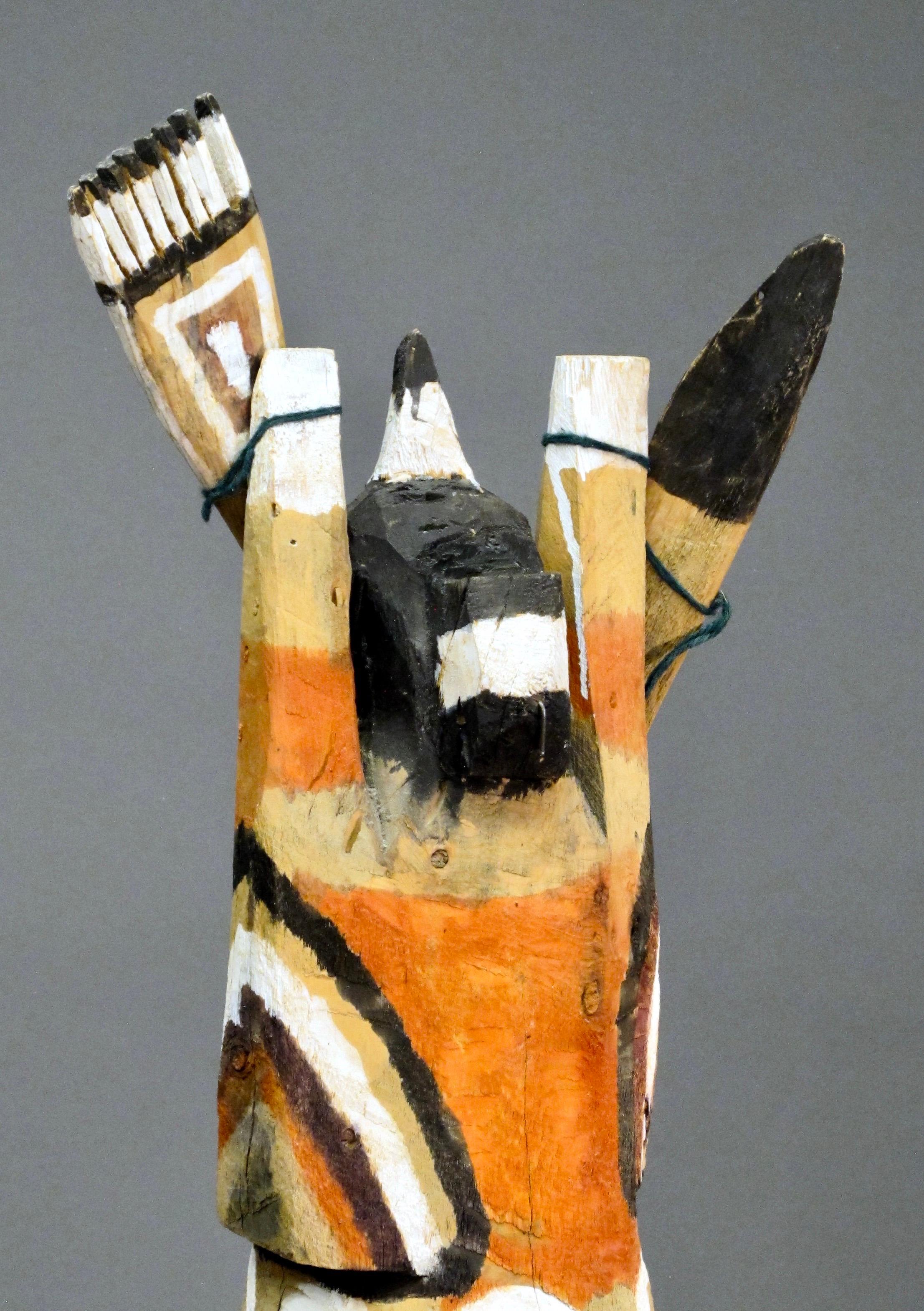 Standing Navajo Weaver with Weaving Tools, Charlie Willeto Wood paint Folk Art 4