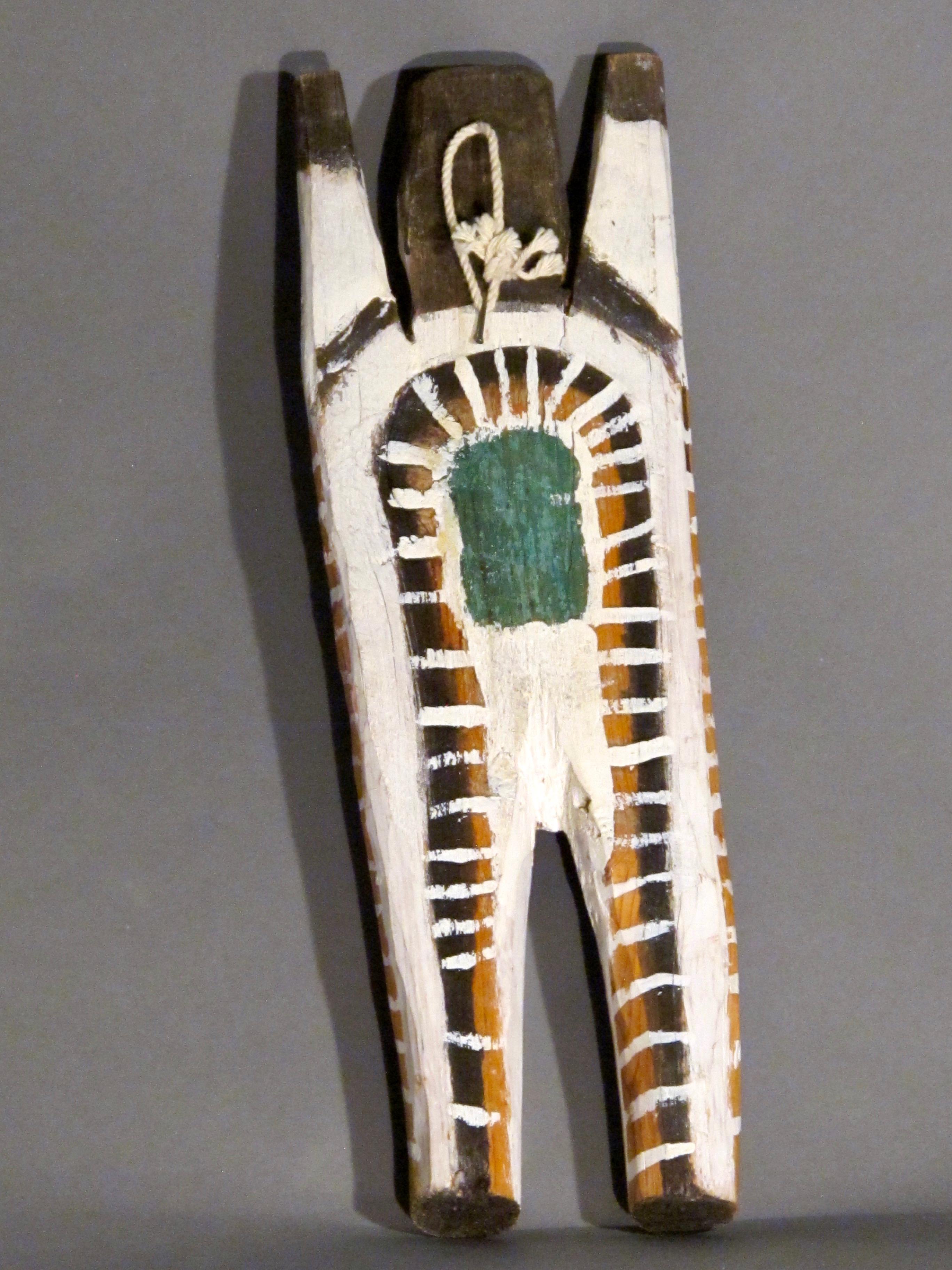 Untitled Figure with X on Chest by Charlie Willeto, Navajo Folk Art, wood, paint For Sale 1