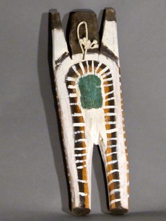 Untitled Figure with X on Chest by Charlie Willeto, Navajo Folk Art, wood, paint