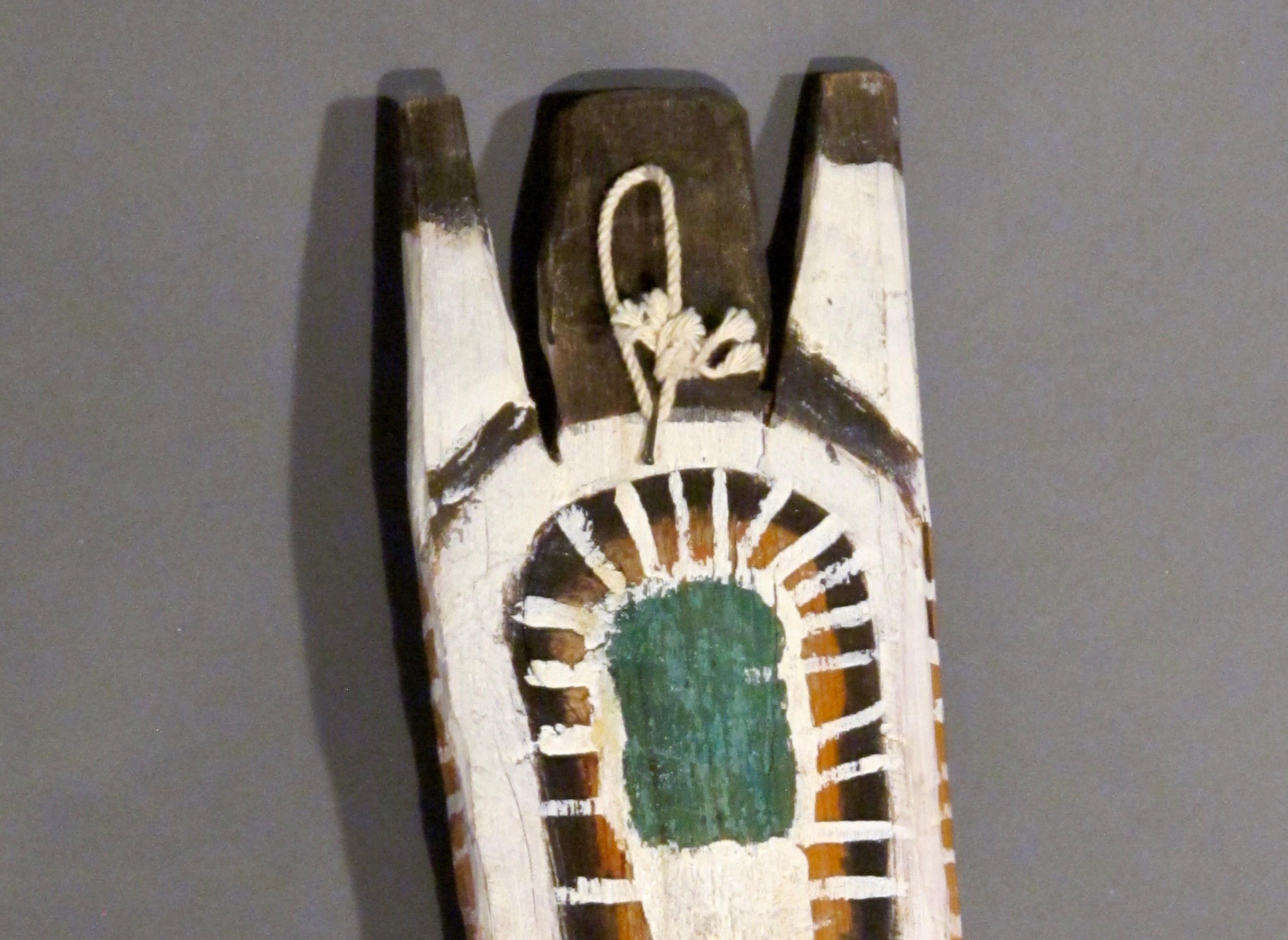 Untitled Figure with X on Chest by Charlie Willeto, Navajo Folk Art, wood, paint For Sale 3