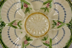 Charlionais et Pourailly Cie, French Faïence Bamboo and Scallop Oyster Plate