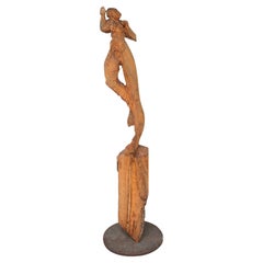 Charlott Szukala, Sculpture, 'Female Nude', Hand Carved in Wood, Germany 2010