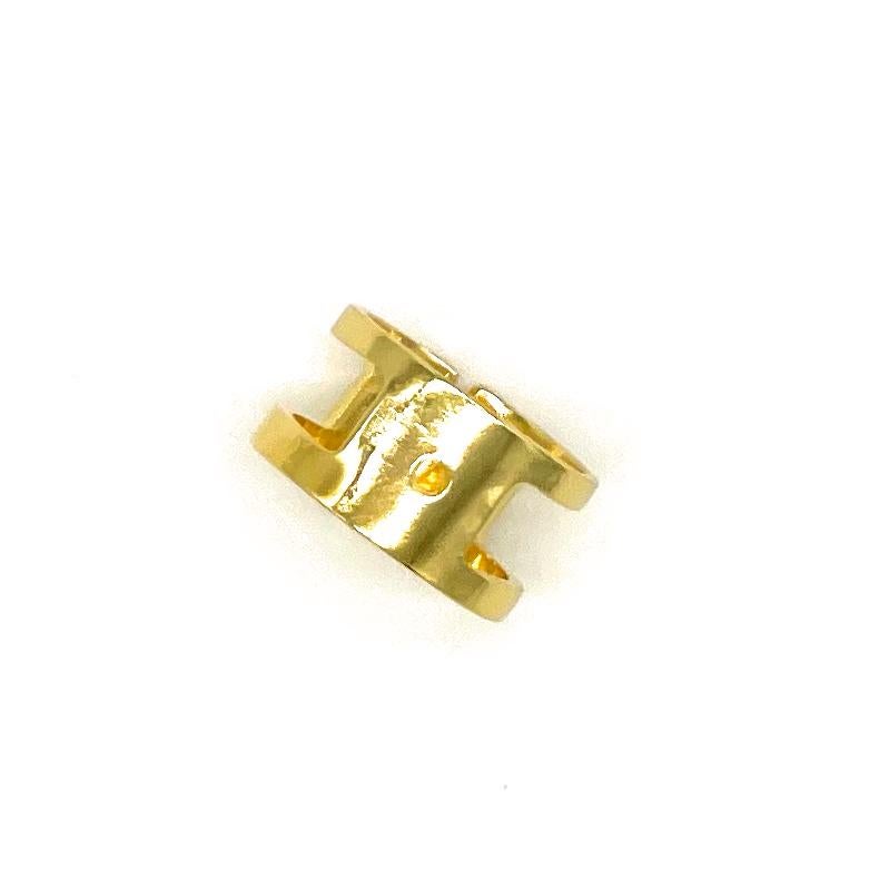 This very unique hand-crafted band ring can elevate any look casual or more sophisticated. 14k gold plated

Rings can be adjusted up to 1/2 size