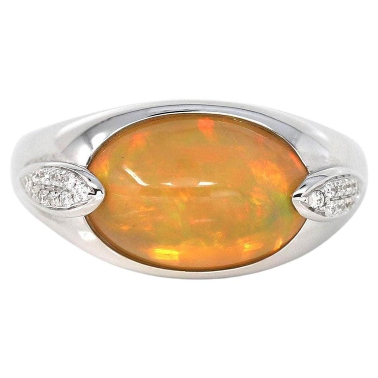 "Charlotte" 18K Gold Ethiopian Opal Men's Ring For Sale