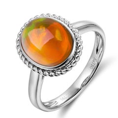 "Charlotte" 18K Gold Ethiopian Opal Rope Ring