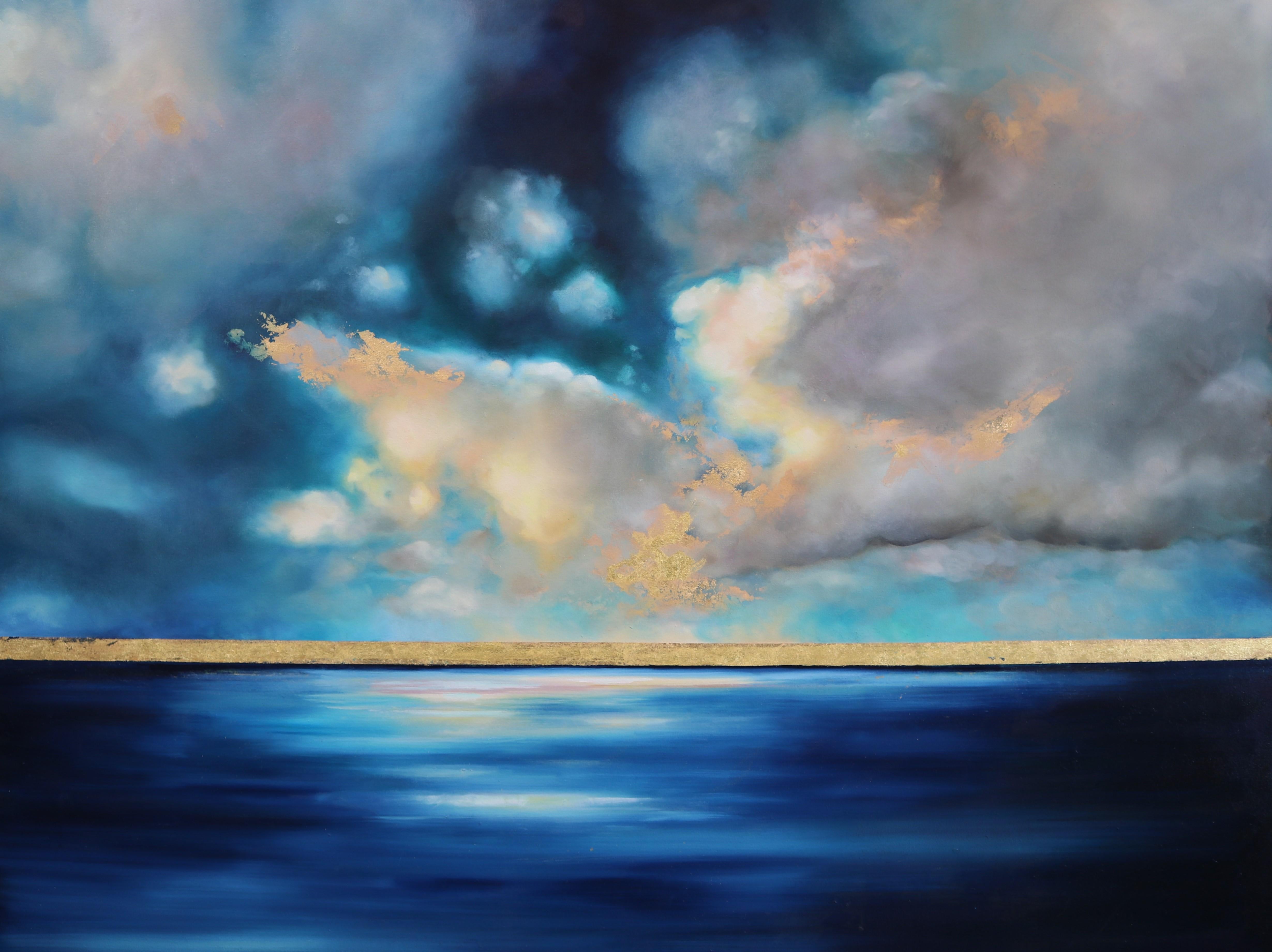 Distant Dreams est une peinture à l'huile réalisée à l'huile, à l'acrylique et à la feuille d'or sur toile par l'artiste britannique Charlotte Aiken. Aiken réagit à son environnement en utilisant la peinture, travaillant à la fois sur de grandes et