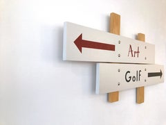 "Art/Golf"   Pop-Art Americana, Humorous. Red/ Black /White Construction, Sports