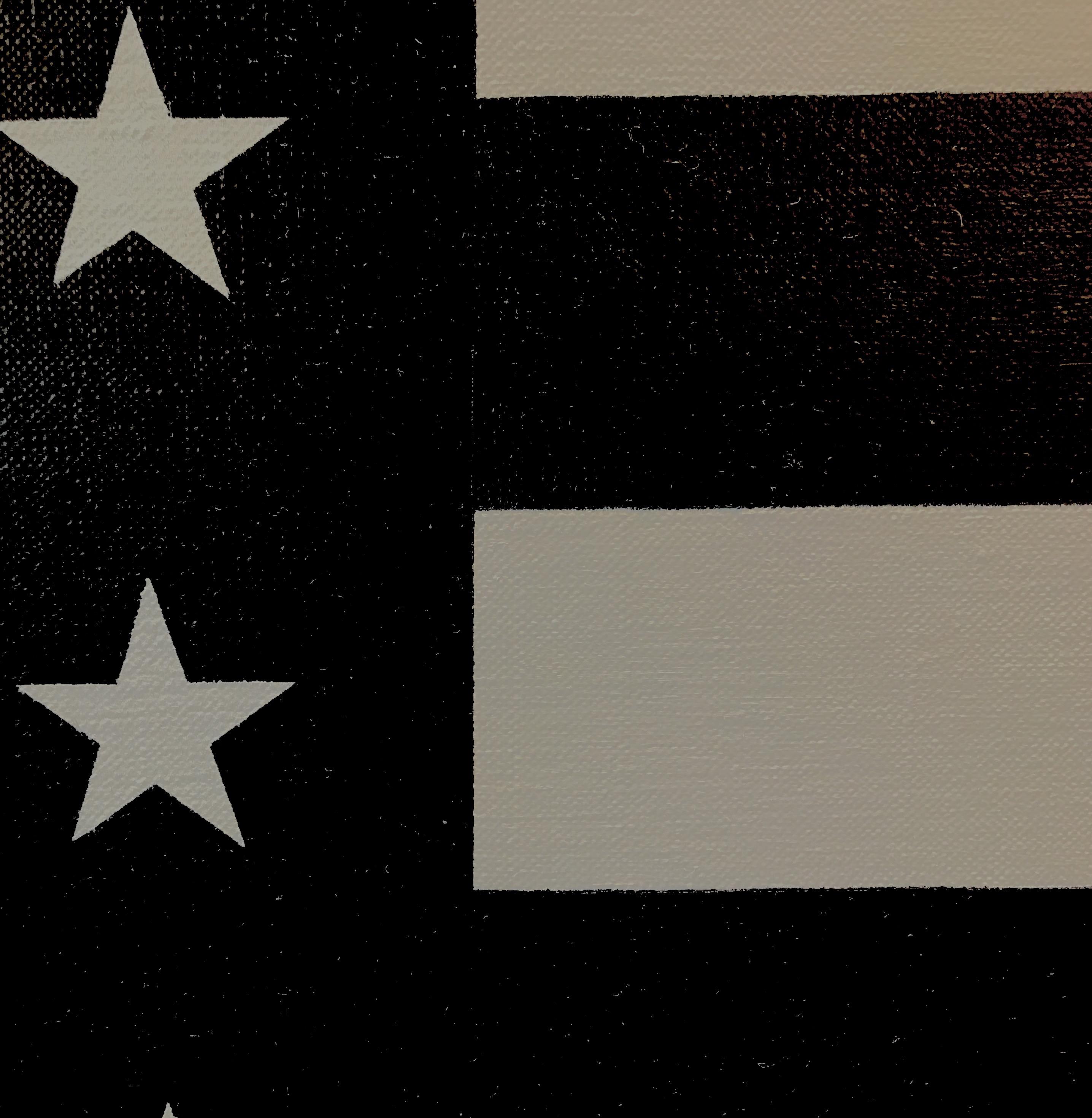 « Noir et blanc »  Americana, Pop, drapeau, noir/gris taupe, minimaliste, abstrait - Painting de Charlotte Andry Gibbs