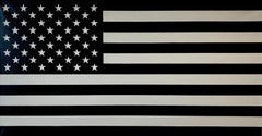 ""Schwarz-Weiß"  Amerikanische Americana, Pop, Flagge, Schwarz/Graugrau, Minimalistisch, Abstrakt