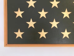 "Canton Olive and Gold"  Pop-Art Americana Star Contemporary Oil/ 23K Gold Leaf