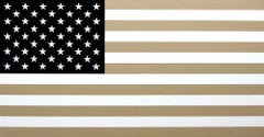 "Flag #4"    Pop-Art Americana Contemporary Flag in Tan, White and Black