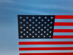 "Ideograph" Pop-Art American Flag Contemporary Oil Paint Blue Red Bright