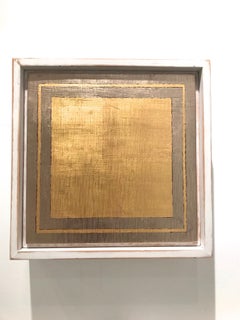 "Malevich On My Mind" 23k Gold Wood Modern Minimal Contemporary Abstract Oil