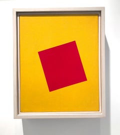 "Right on Red" Minimal Geometric Abstract Square Red Yellow Contemporary Bright
